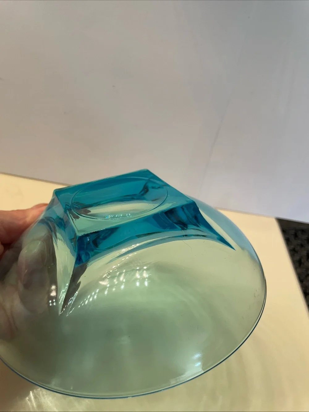 Vintage Hazel Atlas Aqua/Capri Blue - Colonial Pattern- Round Small Bowl 6 inch